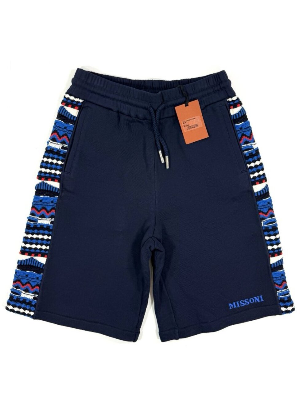 Missoni Mens Sweat Shorts Zig Zag Embroidered Knit Size Small Designer NEW